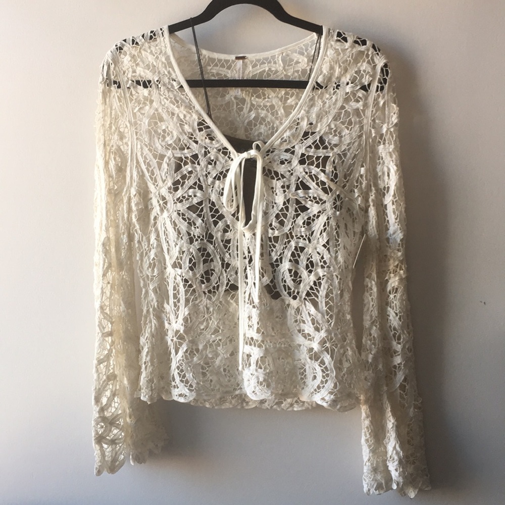 Free People lace top in ivory